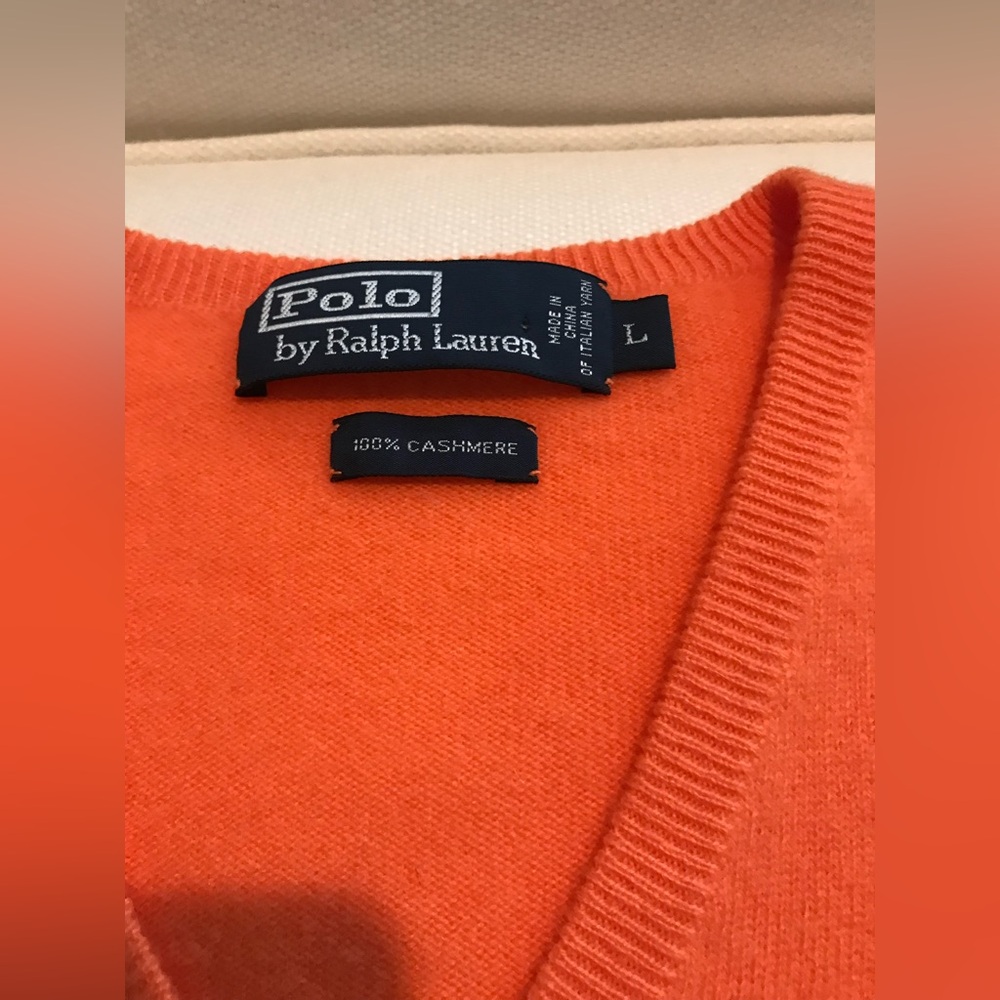 Ralph Lauren 100% Cashmere Orange Sweater